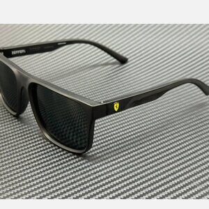 FERRARI Matte Black Grey Men's 59 mm Sunglasses